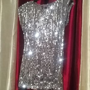 Silver sequence shirt